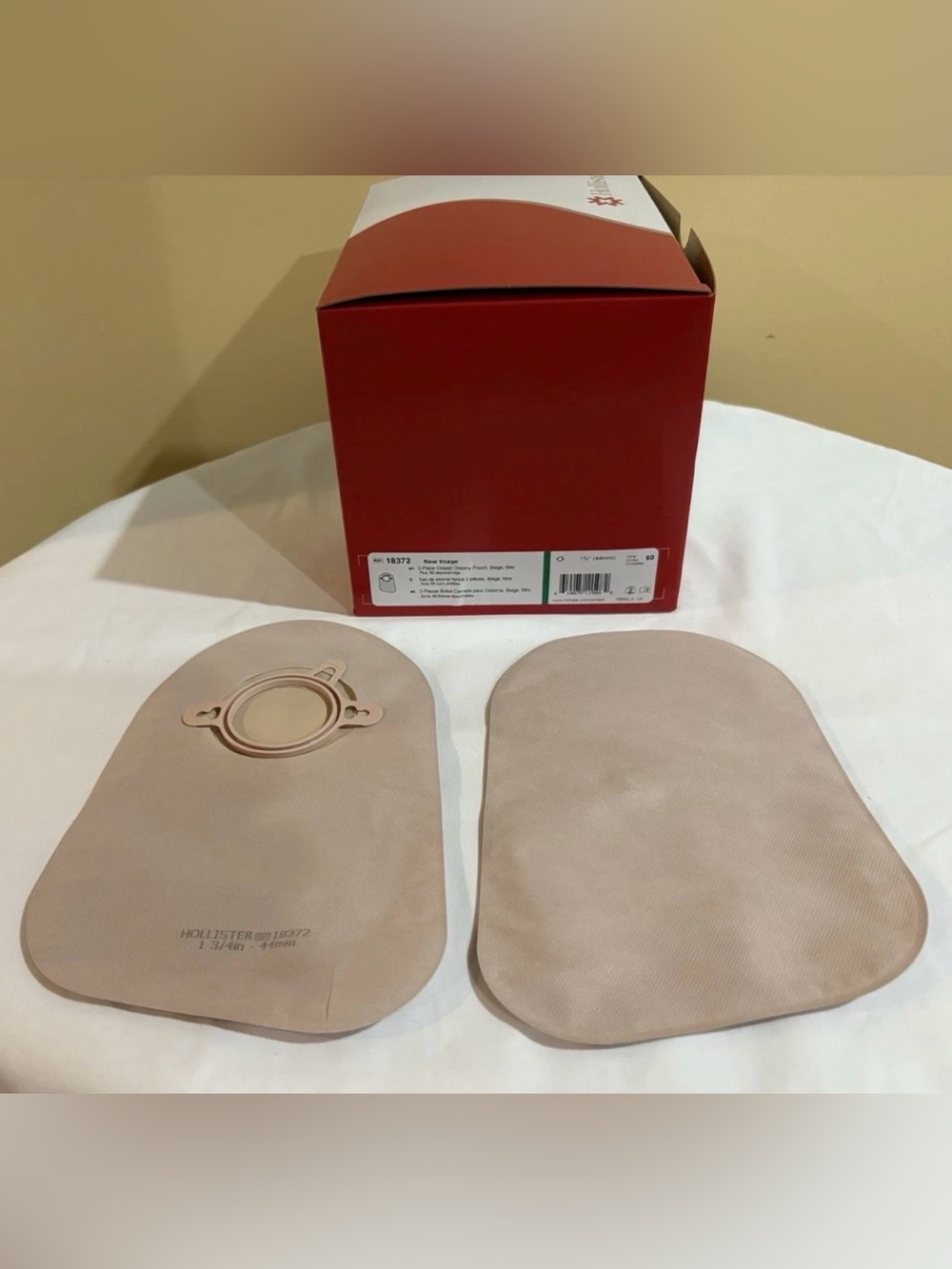 Hollister Beige Ostomy closed Bag. 1 3/4 (44mm) unit: 60
